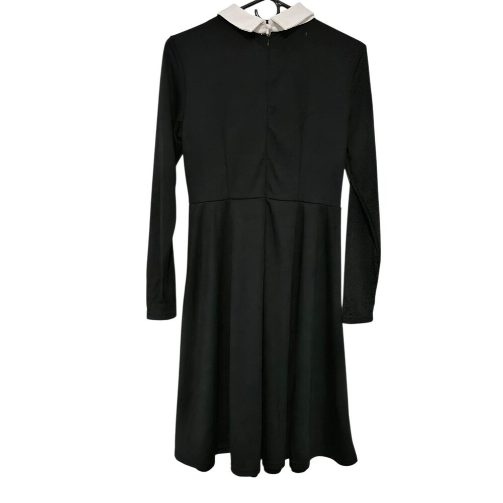 Wednesday Adams Dark Gothic Dress Small Peter Pan Collar Dark Academia Cosplay - Picture 2 of 10